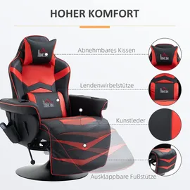 Homcom Relaxsessel Elektrisch Kunstleder 80 x 100 x 90 cm Rot mit Fernbedienung