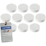 Magnetoplan Ergo-Magnete, medium, weiß, Pack a 10 Stück