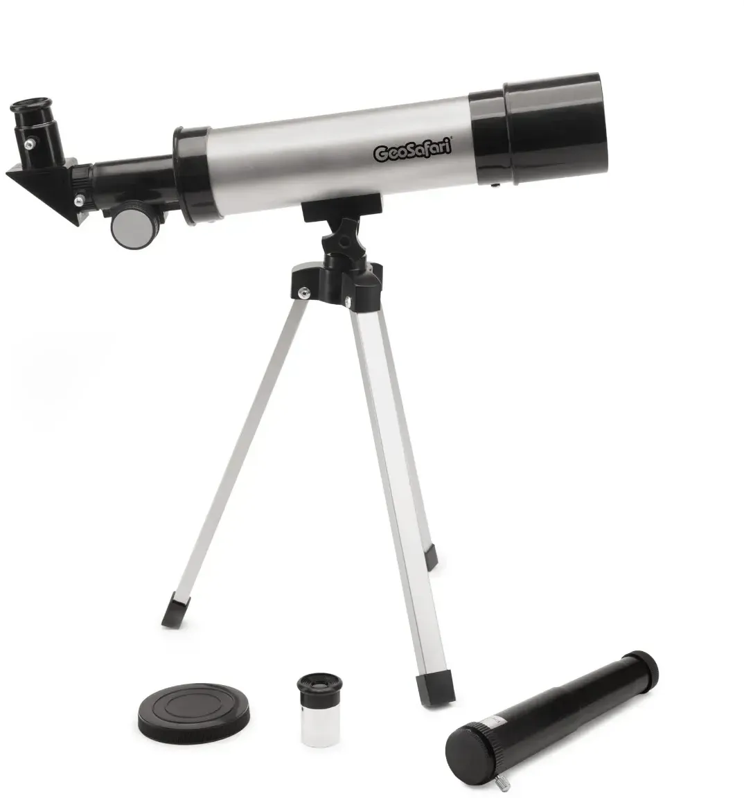 Kinderteleskop mit Stativ silber aus Polymer/Aluminium/Glas - 18x-67x Vergrößerung, leicht, ab 8 Jahren - Educational Insights Vega 360