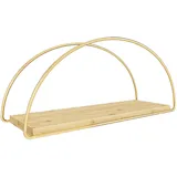 [en.casa] Wandregal Mynämäki 39x16x17 cm Goldfarben