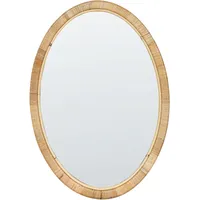 Beliani Wandspiegel FOISSY 50 cm 70 cm Rattan Naturfarben