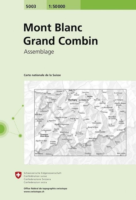 Landeskarte Der Schweiz 50T / Landeskarte Der Schweiz 5003 Mont Blanc - Grand Combin  Karte (im Sinne von Landkarte)