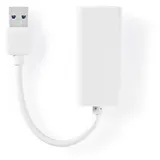 Nedis USB-Adapter | USB 3.2 Gen 1 | USB-A Stecker RJ45 Buchse 1 Gbps 0.20 m | Rund | Vernickelt | ABS | Weiss | Box