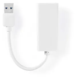 Nedis USB-Adapter | USB 3.2 Gen 1 | USB-A Stecker RJ45 Buchse 1 Gbps 0.20 m | Rund | Vernickelt | ABS | Weiss | Box