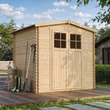 TIMBELA Holz-Gartenhaus M369F Beige Braun 4,33 m2 FSC®