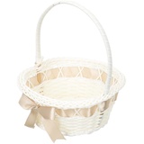 NUOBESTY Rattan Blumenkorb Hochzeitskorb Blumenkorb Mädchen Körbe Mini Weidenkorb Aufbewahrungskorb Rattan Korb Blumentopf Obstkorb Blumenkinder für Hochzeit Tischdeko