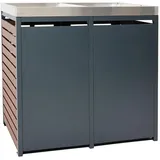 MCW Mülltonnenverkleidung K14 124 x 146 x 102 cm braun