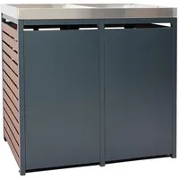 MCW Mülltonnenverkleidung K14 124 x 146 x 102 cm braun