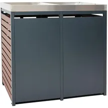 MCW Mülltonnenverkleidung K14 124 x 146 x 102 cm braun