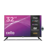 Cello 32′′ Smart LED TV mit DVD‐Player, Tizen OS, WLAN, Triple Tuner, USB – ideal für Wohnzimmer & Kinderzimmer - Schwarz