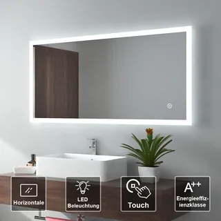 LED Badezimmerspiegel mit Beleuchtung 120x60 Badspiegel mit Touch Wandspiegel
