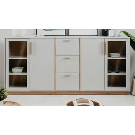 furn.design Sideboard Grau, und Hickory Walnuss, 204 cm Viel Stauraum Hanno