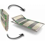 FlexStar 7-Zonen Lattenrost 100x200 cm – Kopfteil verstellbar Klappbar fertig montiert 28 Birke Federleisten - Buche Bis 140 kg - Für alle Matratzen - Bettrost - Stabil - Made in Europe Vormontiert