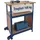Relaxdays Werkbank, mit Rollen, HBT: 69,5x72,5x50 cm, höhenverstellbar, Werktisch mit Lochwand, Stahl & MDF, blau