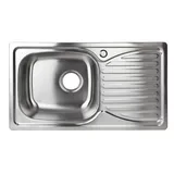 NINDO Edelstahl Spüle `Hemera L` rechteckig Ablage