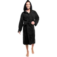 aqua-textil XS-XXXL Bademantel Kapuze Uni lang aufgesetzte Taschen Damen Herren Unisex warm Frottee Baumwolle OEKO-TEX Föhr - 3XL