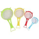 Mehlsieb-Set aus Kunststoff, verschiedene Größen, Backsiebe mit Griff, feines Netz für Mehl, Kaffee und Puderzucker, Küche, Kochen, Backen (zufällige Farbe)