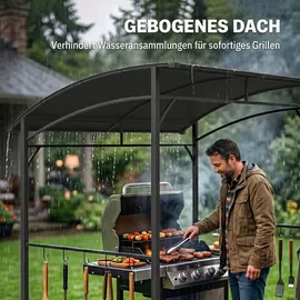 Outsunny Grillpavillon 2,15 x 1,5 m Dunkelgrau