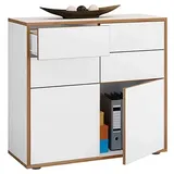 VCM my office Aktenschrank Salia, 920813 weiß, honig-eiche 100,0 x 32,0 x 74,0 cm