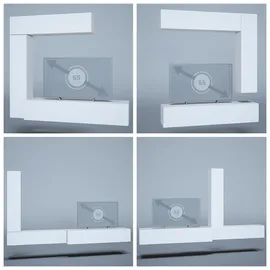 Vladon Wohnwand, Schwarz, Holzwerkstoff, 320x182x39 cm, Wohnzimmer, Wohnwände, Wohnwand-Sets