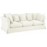Home Affaire 3-Sitzer "Luise", beige, B:228cm H:93cm T:100cm, Webstoff (50% Baumwolle, 50% Polyester), Sofas