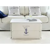 Couchtisch weiß Truhe Holz massiv Beistelltisch Truhentisch vintage mit Stauraum