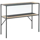 Mid.you Konsolentisch, Natur, Schwarz, Holz, Metall, Holzwerkstoff, Tanne, furniert, Flachrohr, 100x79x35 cm, Wohnzimmer, Wohnzimmertische, Konsolentische
