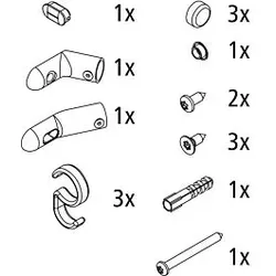 Kermi Nova 2000 Ersatzteilset 2505556 weiß, für Stabilisierung, mit Haken und Kleinteile