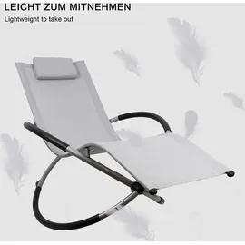 MuCoLa Schaukelliege 160 x 80 x 90 cm anthrazit klappbar