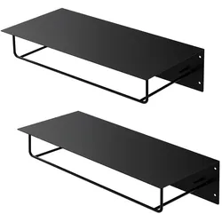 ML-Design 2x Kleiderstange Garderobenstange Metall Wandmontage Kleiderständer mit Ablage