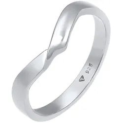 Elli Gedreht Wickelring V Form Trend Basic 925er Silber Ringe   Damen 