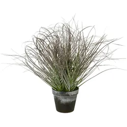 CREATIV green künstliche Pflanze Gras im Topf geeist, 45 cm, frost, 2er Set