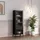 [en.casa] Vitrinenschrank Säkylä 150 x 50 x 35 cm Schwarz