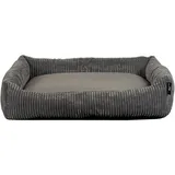 Rohrschneider Tierbett Cordstoff breit grau
