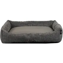 Rohrschneider Tierbett Cordstoff breit grau