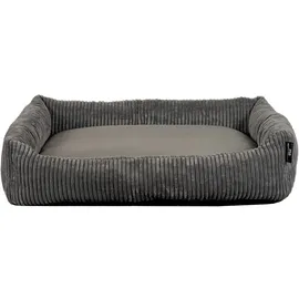 Rohrschneider Tierbett Cordstoff breit grau