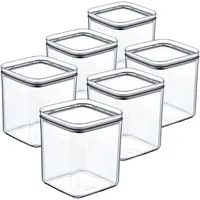 Centi 6er Set Vorratsdosen mit Deckel Aufbewahrungsbox 1L transparent