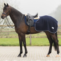 QHP Ausreitdecke Quarter aus Wolle - navy, M