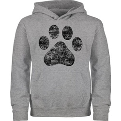 Shirtracer Hoodie »High Five Hunde Pfote - Tiermotiv Animal Print - Kinder Premium Kapuzenpullover« hoodie mit hundepfoten - hundepfote pullover - huddy jungen grau
