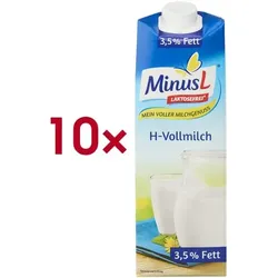 MinusL 10er-Pack Laktosefreie H-Vollmilch »3,5% Fett« 1 Liter