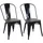 chefgastro Stapelstuhl Holz Metall Schwarz 2er Set
