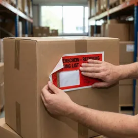 Baytronic Dokumententaschen, DIN lang, rot schwarz bedruckt Lieferschein/Rechnung (1000 Stück)