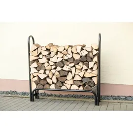 ShelterLogic Kaminholzregal Stahl 126 x 25 x 118 cm inkl. Abdeckung Schwarz