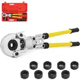 Vevor Presszange V12, V15, V22, V28, TH16, TH20, TH26, TH32 mm, Crimpzange Presszange mit um 360° Drehbarem Kopf und Ergonomischem Gummigriff, Rohrpresszange Tragbar,