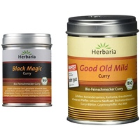 Herbaria "Black Magic" Curry, 1er Pack (1 x 80 g Dose) - Bio & "Good Old Mild" Curry, 1er Pack (1 x 80 g Dose) - Bio
