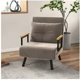 Homcom Schlafsessel mit Bettfunktion Polyester 73 x 61 x 125 cm Braun