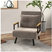 Homcom Schlafsessel mit Bettfunktion Polyester 73 x 61 x 125 cm Braun