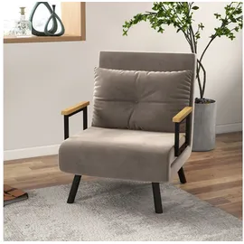 Homcom Schlafsessel mit Bettfunktion Polyester 73 x 61 x 125 cm Braun