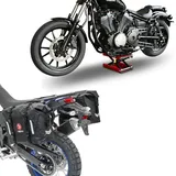 Set: Motorrad Hebebühne Midlift M bis 500 kg rot ConStands mit Satteltaschen wd. WP8 2x30L Rollverschluss