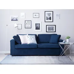 3-Sitzer Sofa Samtstoff marineblau FALUN